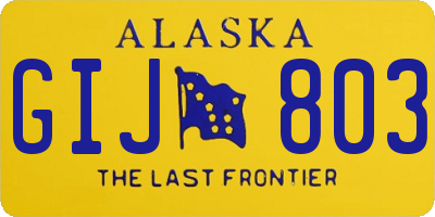 AK license plate GIJ803