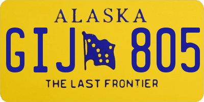 AK license plate GIJ805