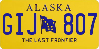 AK license plate GIJ807
