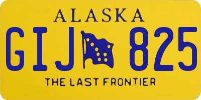 AK license plate GIJ825