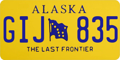 AK license plate GIJ835