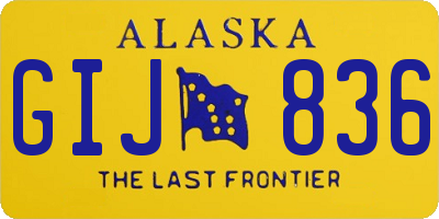 AK license plate GIJ836