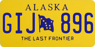 AK license plate GIJ896