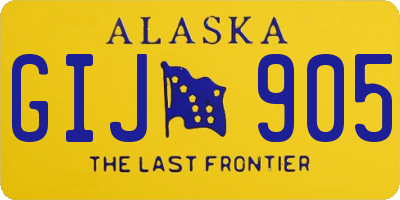 AK license plate GIJ905