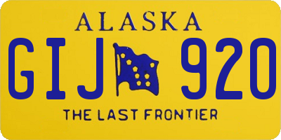 AK license plate GIJ920