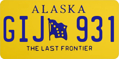 AK license plate GIJ931