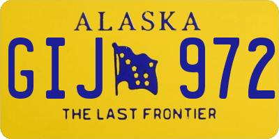 AK license plate GIJ972