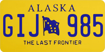 AK license plate GIJ985