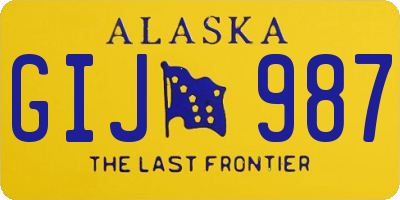 AK license plate GIJ987