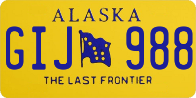 AK license plate GIJ988