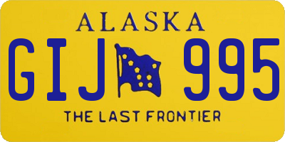 AK license plate GIJ995