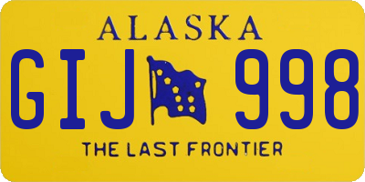 AK license plate GIJ998