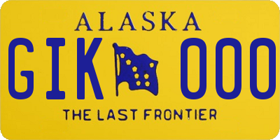 AK license plate GIK000