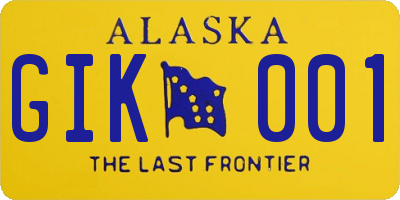 AK license plate GIK001