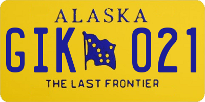 AK license plate GIK021