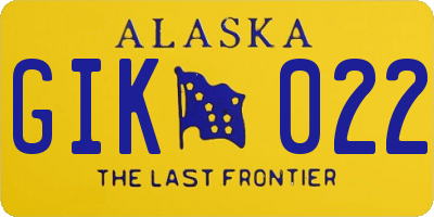 AK license plate GIK022