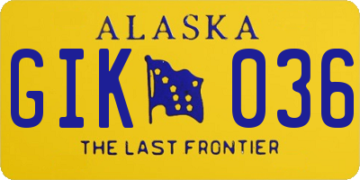 AK license plate GIK036