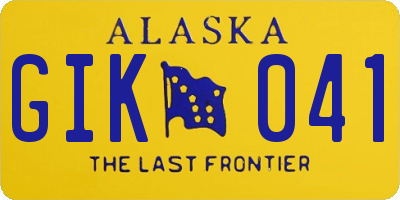 AK license plate GIK041