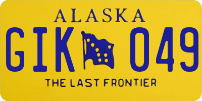 AK license plate GIK049