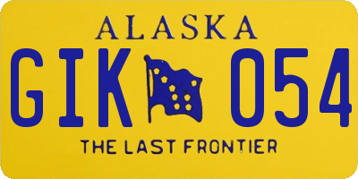 AK license plate GIK054