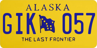 AK license plate GIK057