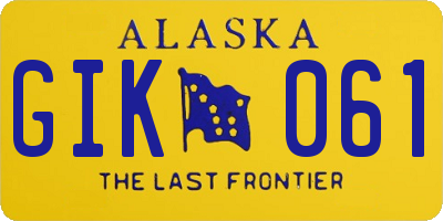 AK license plate GIK061