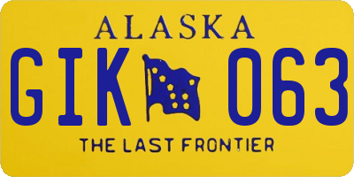 AK license plate GIK063
