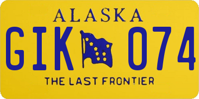AK license plate GIK074