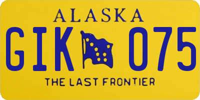 AK license plate GIK075