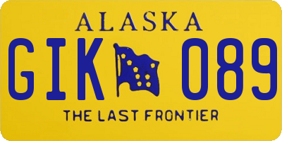 AK license plate GIK089