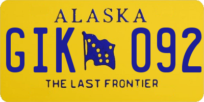 AK license plate GIK092