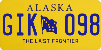 AK license plate GIK098