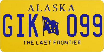 AK license plate GIK099