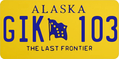 AK license plate GIK103