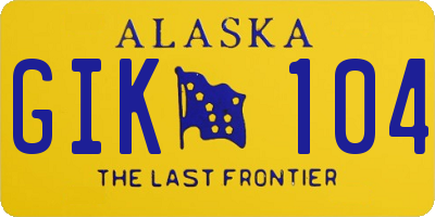 AK license plate GIK104