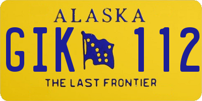 AK license plate GIK112