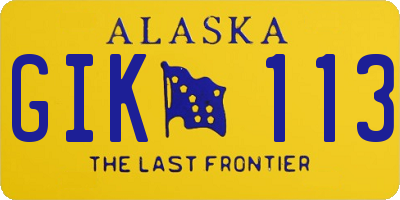 AK license plate GIK113