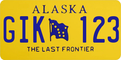AK license plate GIK123