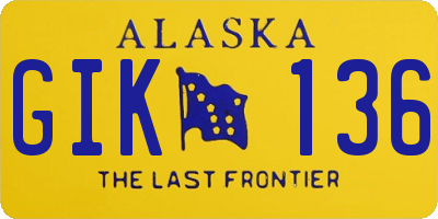 AK license plate GIK136