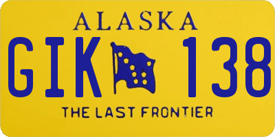 AK license plate GIK138