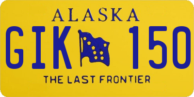 AK license plate GIK150
