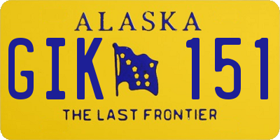 AK license plate GIK151