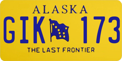 AK license plate GIK173