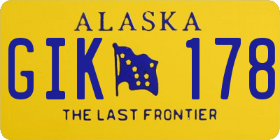 AK license plate GIK178