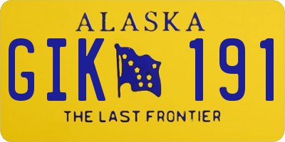 AK license plate GIK191