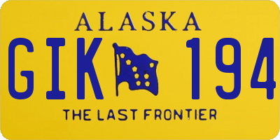 AK license plate GIK194