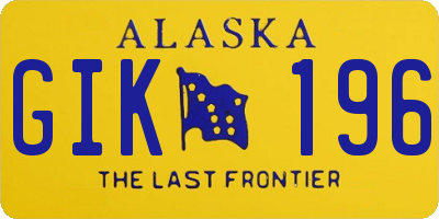 AK license plate GIK196