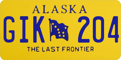 AK license plate GIK204