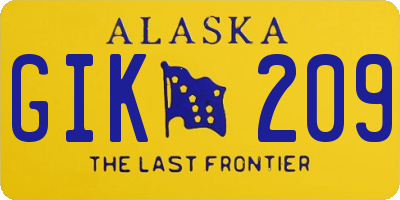 AK license plate GIK209