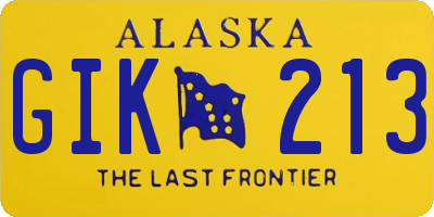 AK license plate GIK213
